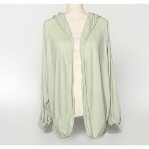 Urban Outfitters Small Mint‎ Green Hoodie Terrycloth Open Swim Cover Long Sleeve